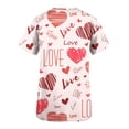 thumbnail image 5 of TIMIFIS Haut de Sarrau d'Infirmière Rouge pour Femmes, Saint-Valentin, Uniforme de Travail, Manches Courtes, Col en V, Blouse T-shirt de Travail avec Poches - Imprimé Rouge, 5 of 5