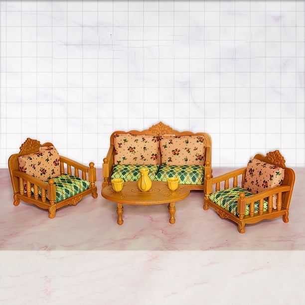 Hililand mini canapé pour poupées Ensemble de canapé miniature Hililand mini canapé pour poupées Ensemble de canapé miniature