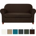 thumbnail image 1 of Subrtex Housse de Sofa en Jacquard Extensible à Rayures, 2 Pcs, 1 of 6