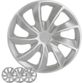 thumbnail image 1 of Wheel Cover Kit, 17 Inch Hubcaps Set of 4 Automotive Hub Caps with Universal Snap-On Retention Rings, 1-Tone ABS Plastic Silver Rim Covers for All Makes, Models (SG-5084-B-17), 1 of 7