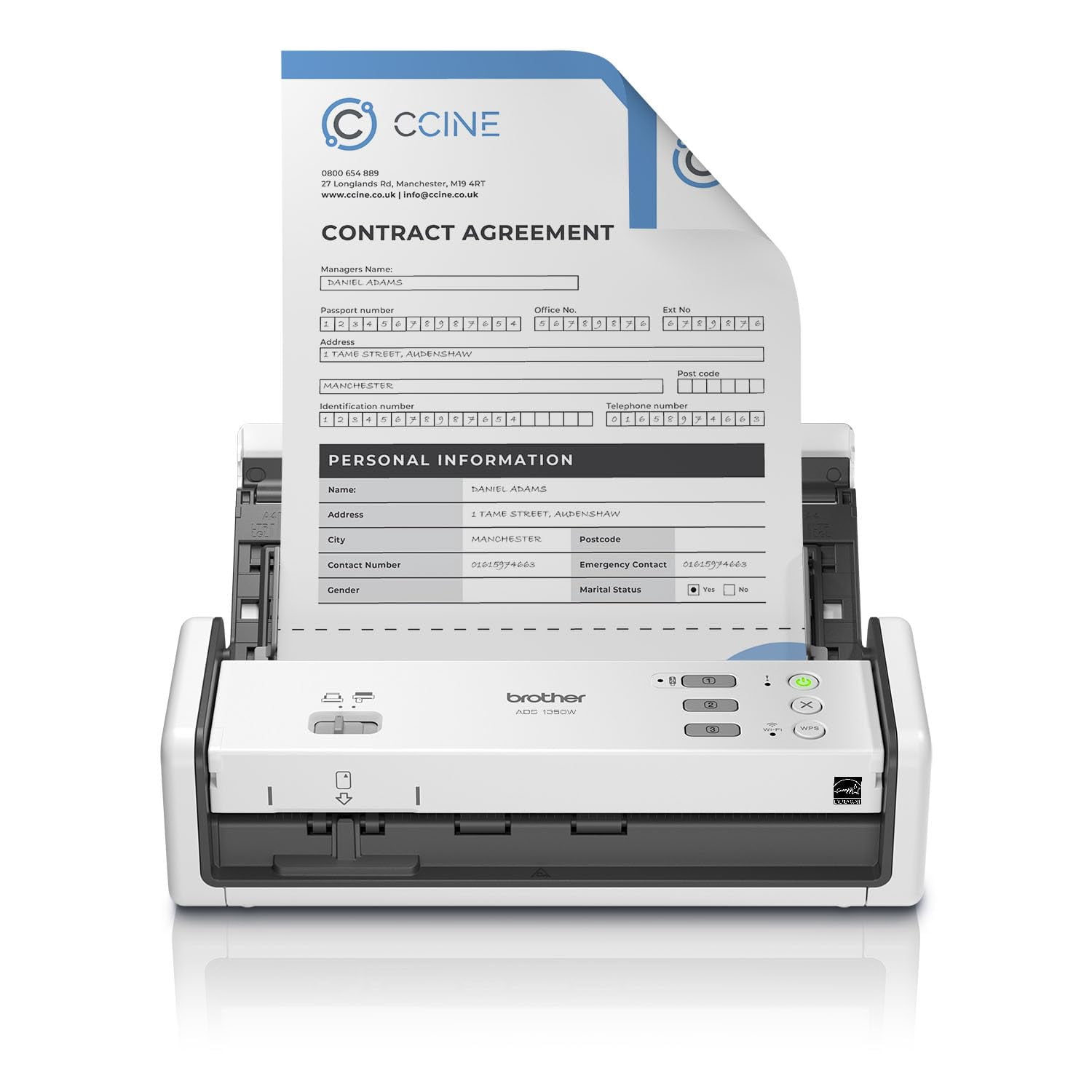 Brother ADS-1350W Wireless Compact Desktop Scanner for Easy Scanning by Small Businesses or Independent Users