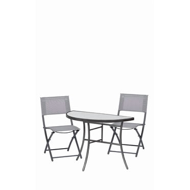 Sunmate Casual 3pc Bistro Set Contemporary Style Outdoor Dining Furniture
