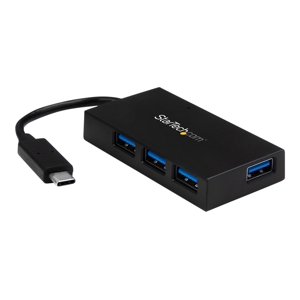 StarTech.com 4 Port USB C Hub - C to 4x A - USB 3.0 Hub - 4 Port USB Hub with Power Adapter - USB C to USB Adapter - USB Multiport Hub (HB30C4AFS)