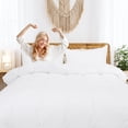 thumbnail image 2 of PiccoCasa Ensemble de Housse de Couette 3 Pcs en Microfibre Douce et Respirante Blanc Lit Simple, 2 of 7