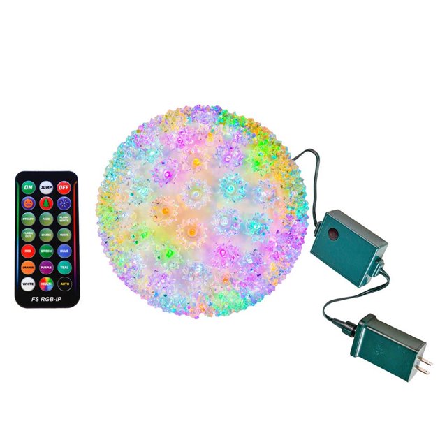 Novelty Lights Outdoor Christmas LED RGB Color Changing Starlight Sphere, Hanging LED Light Ball, Christmas Light Ball for Decoration (100 Light, 7.5", RGB Color Changing)