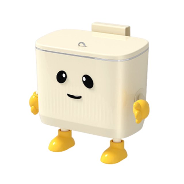 QualitChoice Rotho Kitchen Trash Bin Silent Opening And Closing Mini Modeling Abfalleimer Mit Deckel Mülleimer milky white DIYceiling12L