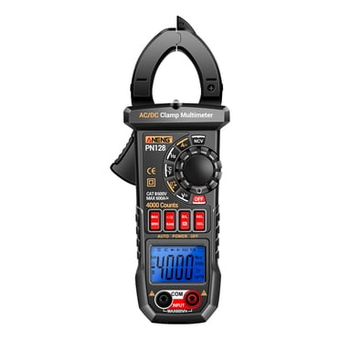 ANENG ANENG PN128 Digital Clamp Meter with 4000 Counts, 600A AC/DC Current, Voltage, Resistance, Capacitance, Frequency, Temperature Measurement, Non-Contact Voltage Detection, Backlit LCD,