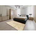 thumbnail image 4 of Ahgly Company Indoor Rectangle Traditional Golden Blonde Gold Medallion Area Rugs, 7' x 10', 4 of 6