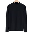 thumbnail image 2 of JDQJBZ Mens Thermal Underwear Solid Color Long Sleeve Round Neck Warm Base Layer Top, 2 of 3