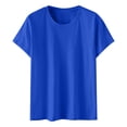 thumbnail image 2 of Blouses à Manches Courtes pour Femmes Mode pour Femmes Uni Col Rond T-Shirt à Manches Courtes Blouse Hauts Amples Femmes Hauts à Manches Courtes Femmes Blouse à Manches Courtes Hauts à Manches Courtes pour Femmes, 2 of 5