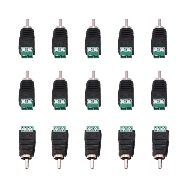 Connecteur 15 Pcs Mâle Plug vers AV Connecteur Audio / Vidéo Adaptateur