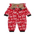 thumbnail image 3 of Christmas Family Matching Jumpsuits Pajamas Santa/Tree/Print Hooded Long Sleeve Zipper Onesie Rompers Pjs, 3 of 7