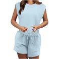 thumbnail image 4 of Penkiiy Womens 2024 Rompers Open Back Jumpsuits Onesie One Piece Sweatsuit Outfits with Pockets S Sky Blue, 4 of 9