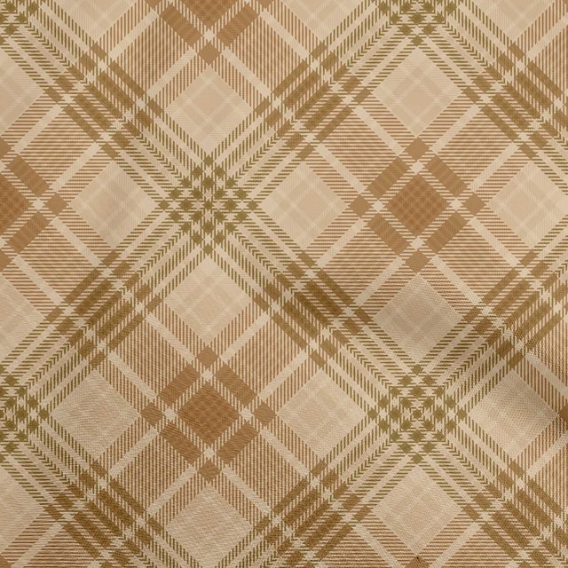 oneOone Silk Tabby Brown Fabric Check Sewing Material Print Fabric By The Yard 42 Inch Wide