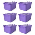 thumbnail image 1 of Life Story 55 Qt Stackable Storage Bin, Light Duty Lidded Container, Purple, 6 Pack, 1 of 8