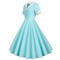thumbnail image 2 of CEHVOM Robe d'Été 2024 pour Femmes, Robes Vintage Évasées pour Femmes Rétro Années 1950 60, Robes Vintage Évasées à Col en V et Col Cape, 2 of 7