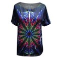 thumbnail image 3 of CHGBMOK Hauts pour Femmes Grande Taille Été T-Shirt Blouse à Col Rond Imprimée à Manches Courtes Décontractée pour Femmes Hauts pour Dames Hauts d'Été de Plage en Liquidation, 3 of 4
