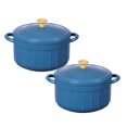 thumbnail image 1 of Oleegame Ensemble de Couverts en Acier Inoxydable 2 Pcs Bol de Conservation en Acier Inoxydable Couvercle à Double Isolation Casserole à Lunch Bleu, 1 of 3