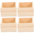thumbnail image 2 of 4Pcs Wooden Boxes Lidless Wooden Boxes Tabletop Wood Boxes Small Square Wooden Boxes, 2 of 9