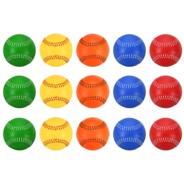9 Inch Baseball Soft Foam Baseballs Bulk Training Baseball Unmarked Baseballs for Youth, 5 Colors 15 Pack