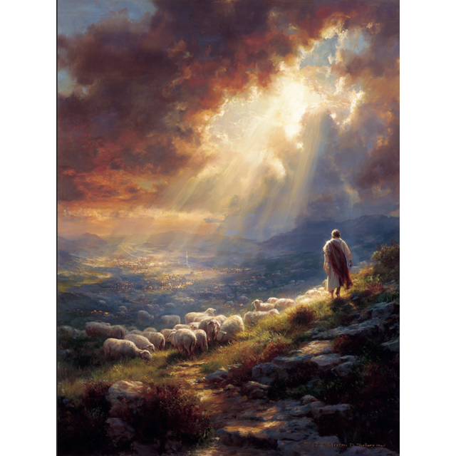 Jesus The Good Shepherd Canvas Wall Art 15.75x11.81 Inches