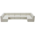 thumbnail image 4 of Meridian Furniture Quincy Cream Velvet Modular Sectional, 4 of 27