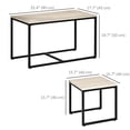 thumbnail image 3 of HOMCOM Nesting Coffee Table Set of 3, Modern End Tables with Black Metal Frame for Living Room Home Furniture, Natural, 3 of 10