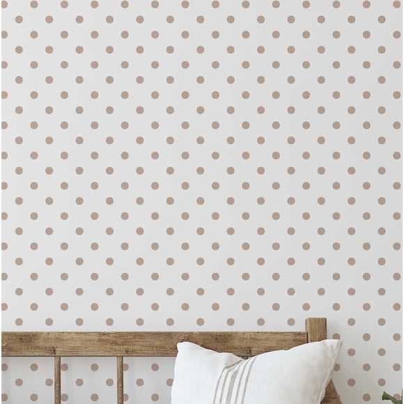 S4Sassy Self Adhesive Wallpaper, White Polka Dot Wallpaper, Removable DIY Vinyl Wall Covering, Peel and Stick Contact Paper for Entryway Accent Wall, Easy Home Decor Solution (25"x360")