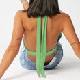 thumbnail image 4 of Pompotops Mode Femme Décontractée Couleur Unie Dos Ouvert Sans Manches Gilet Plissé Profond, 4 of 9