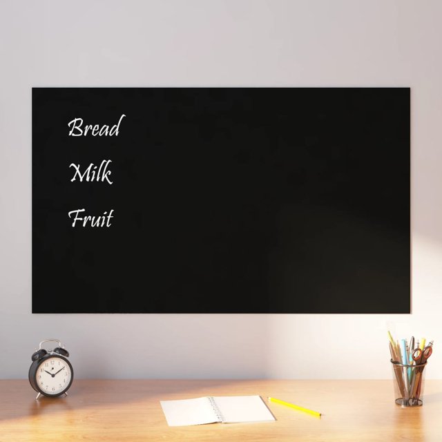 vidaXL Tableau Magnétique Mural Noir 100x60 cm Verre Trempé