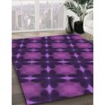 thumbnail image 3 of Ahgly Tapis Rond Lavable en Machine Intérieur Transitionnel Orchidée Foncée Violet, 4 Pieds Rond, 3 of 7