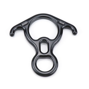 mmirethe Climbing Descender 50KN Camping Downhill Rappelling Rigging Ring Slow Down Caving Mountaineering Portable Protector Black