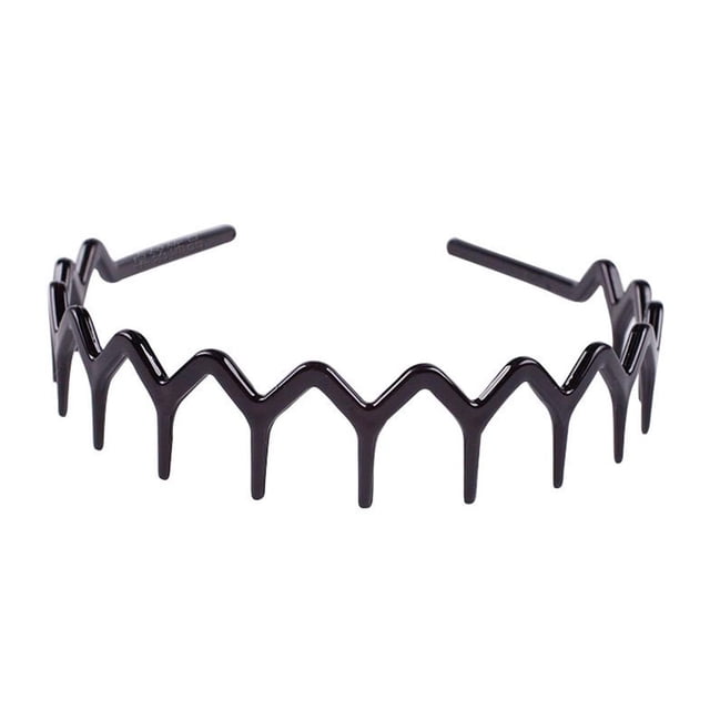 EffortlessStyle Women Girls Zig-Zag Shark Tooth Headband, Non-Slip Plastic Hair Hoop Comb, Wave Anti-Slip Design for Secure Hair Styling, 1 Pack
