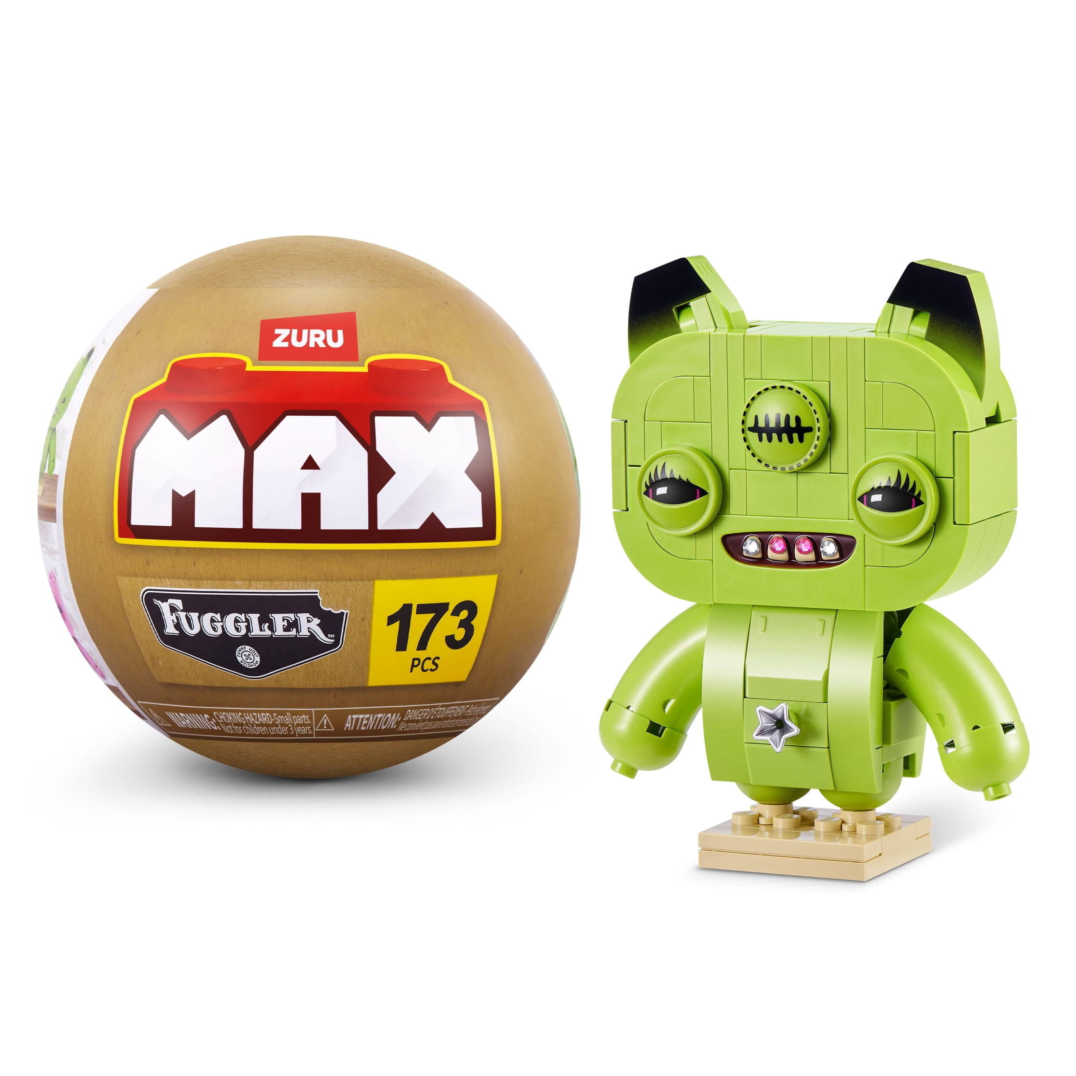 Collection MAX BUILD MORE Premium Fuggler Baddies (Alien agacé) par ZURU - Jeu de briques de construction en plastique pour enfants de 8 ans et plus