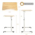 thumbnail image 4 of Giantex Mobile Height Adjustable Standing Desk, Compact Pneumatic Sit to Stand Computer Desk w/ Lockable Casters, Ergonomic Rolling Laptop Table for Home Office, Natural, 4 of 8