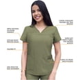thumbnail image 3 of Adar Pro Heather Sarraus pour Femmes - Haut de Sarrau à Encolure Cœur en V - P4210H - Heather Olive - TP, 3 of 7