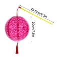 thumbnail image 2 of Chinese Paper Lanterns With LED Lights Hollow Out Hanging Asia Japanese Paper Lamps With Tassel And Walking Stick, 2 of 5