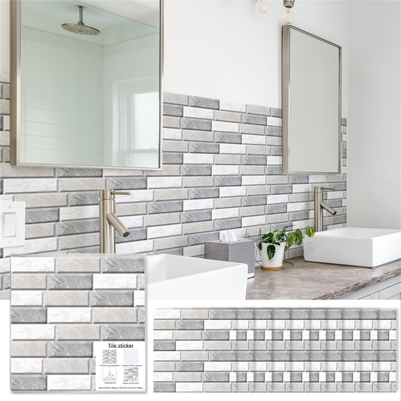 Kitchen Decorations Wall Bathroom Tile Stickers Stick on Tiles for Kitchen 10Pc Crystal Tile Stickers Diy Kitchen Bathroom Decoration Self-Adhesive Wall Stickers Ceramic Tile Stickers