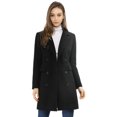 thumbnail image 1 of INSPIRE CHIC Manteau Mi-Long à Double Boutonnage pour Femme à Col à Revers Cranté, 1 of 6