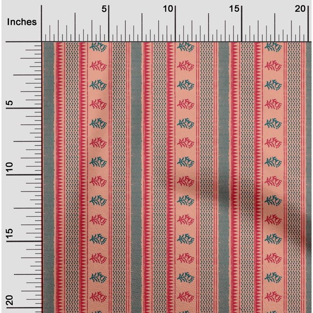 oneOone Polyester Lycra Fabric Geometric|Stripe & Floral Block Print Fabric By Yard 56 Inch Wide