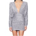 thumbnail image 1 of Pisexur Robes pour Femmes Robe de Cocktail à Col en V Profond Robe de Soirée à Paillettes de Mode Robe de Boîte de Nuit de Fête Tunique Dos Ouvert Robes de Retour à la Maison Robe Élégante pour Invitée de Mariage Robe Midi, 1 of 6