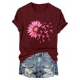 thumbnail image 4 of Blouses pour Femmes, Mode Féminine Imprimé Manches Courtes Blouse Drôle Col Rond T-Shirt Tops, 4 of 4
