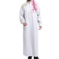 thumbnail image 4 of Shirts for Men Mens Muslim Robe Arab Middle Robe Long Style Long Sleeve Embroidered Standing Neck Pocket Long Shirt Casual Robe, 4 of 12
