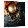 thumbnail image 2 of Designart "Liquid Ink Abstraction in Red and Black II" Abstract Liquid ink Metal Wall Art, Yellow Metal Wall Decor, Modern Metal Art Decor For Living Room - 30x40 Inch, 2 of 6
