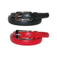 thumbnail image 1 of CTM® Ceinture Mince en Cuir pour Robe, Lot de 2, 3/4 Po, Noir + Couleur (Femmes), 1 of 5