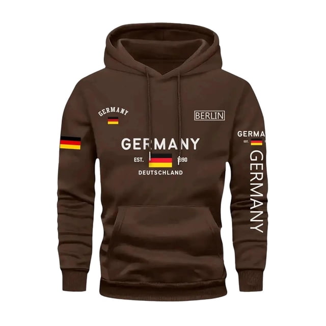 Men's Fall Winter Hooded Drawstring Sweatshirt Loose Fit Casual Sweater for Everyday Leisure