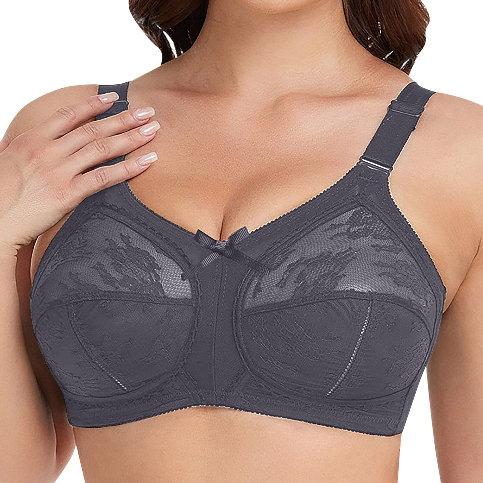 Minimizer Bras for Women Plus Size Comfortable Wireless Fashion Lace Full Coverage Firm Hold Non Padded Bra