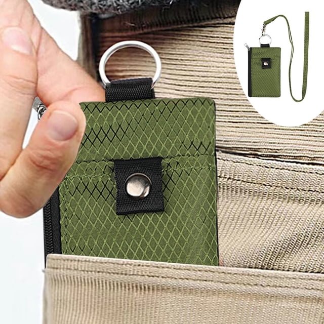 EGNMCR New Multifunctional Card Key Chain Brush Mini Wallet Small Card Can Be Hung Around The Neck Polyester Ca rd Holder