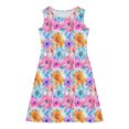 thumbnail image 3 of RXIRUCGD 2025 Vêtements d'Été pour Enfants Tout-Petits Filles Mignon Imprimé Fleuri Camisole Extensible Robe Sans Manches Robe Ligne A, 3 of 7