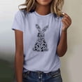 thumbnail image 2 of Tauxra Hauts d'Été à Manches Courtes pour Femmes, T-Shirts à Col Rond pour Femmes, Blouse T-Shirt Décontractée à Imprimé de Pâques, 2 of 5